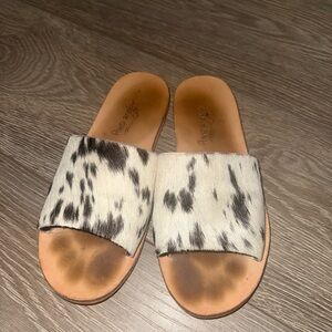 Stylish Cow Print Slide Sandals